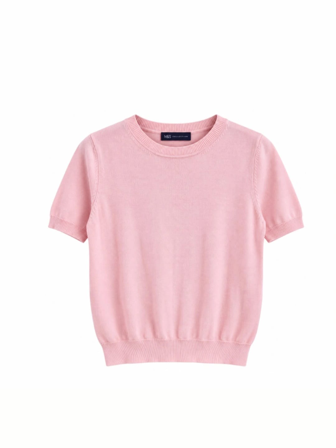 M&S Collection Pink Short Sleeve Knit Top – Size S