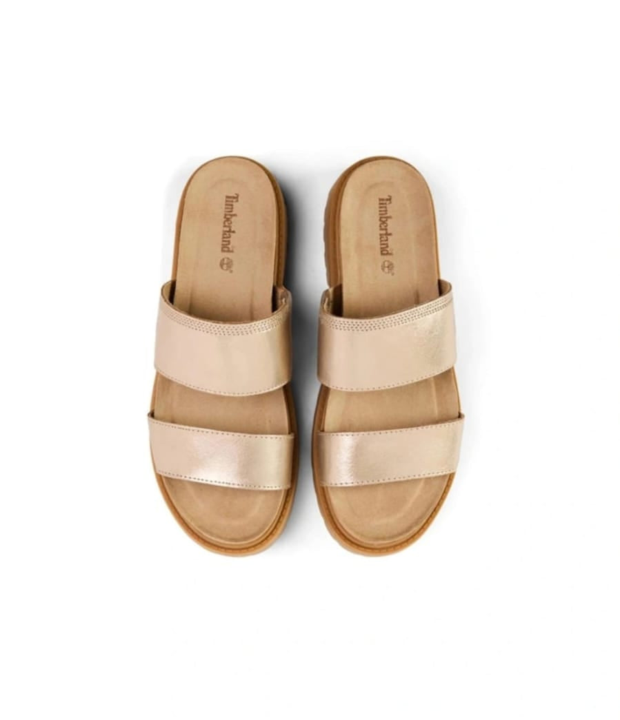Women's Slide Sandal Gold Flat Sandals