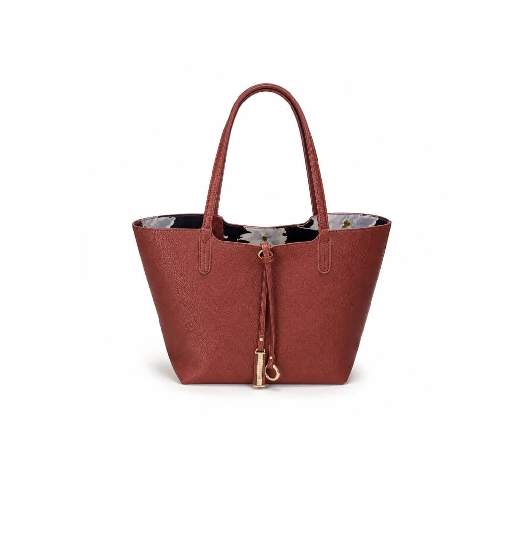 Elegant Burgundy Tote Bag – Minimal Chic Everyday Shoulder Bag