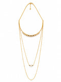 Swarovski East Long Necklace 5181457 – Gold Tone Layered Crystal & Pearl Necklace