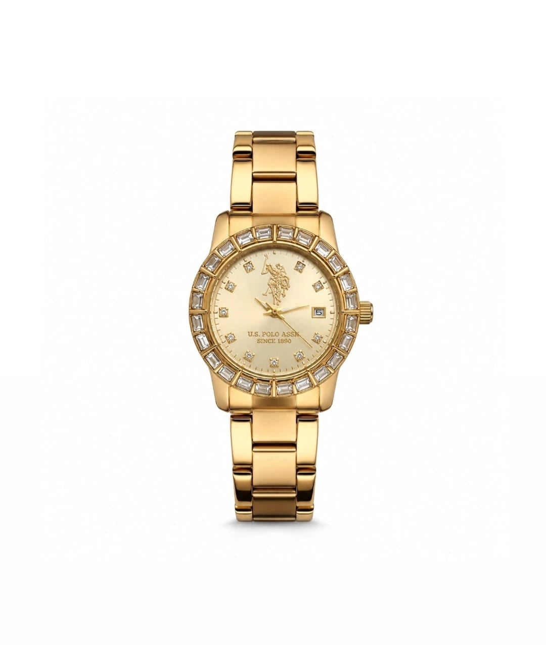 U.S. Polo Assn. Gold-Tone Crystal Bezel Women’s Watch
