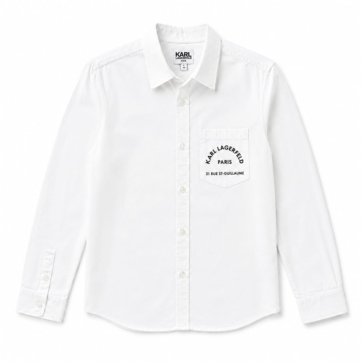 Karl Lagerfeld Kids White Logo Pocket Shirt – Size 6Y (114 cm