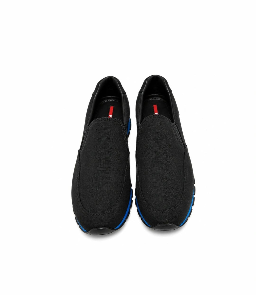 Prada Black Canvas Slip On Sneakers