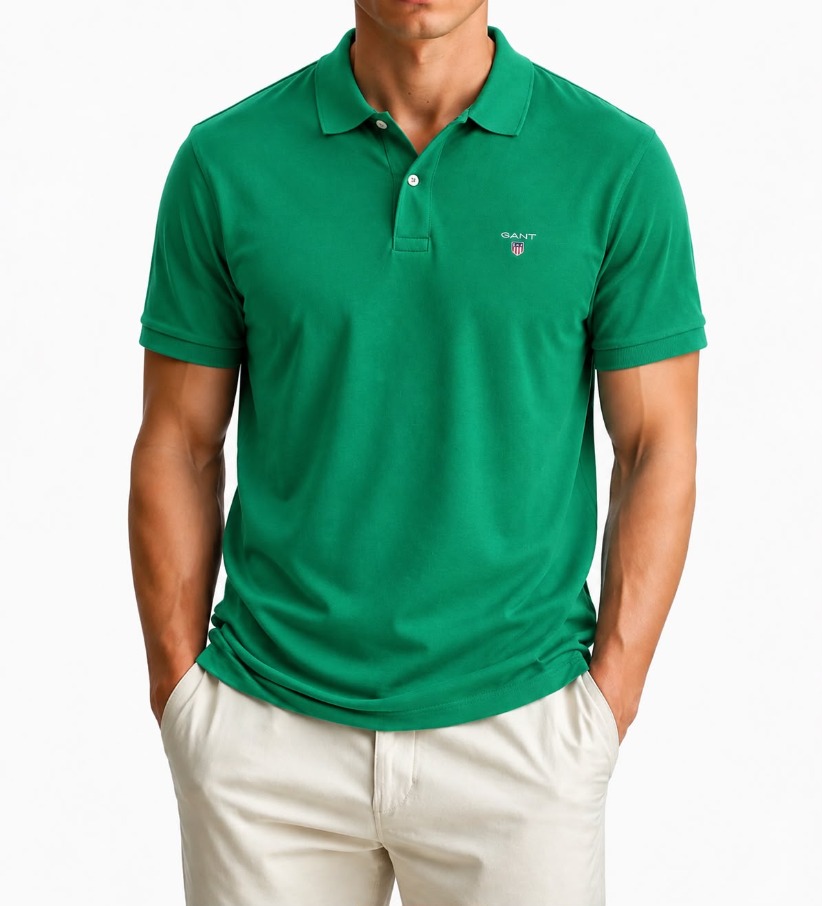 GANT Regular Fit Cotton Piqué Polo Shirt – Green