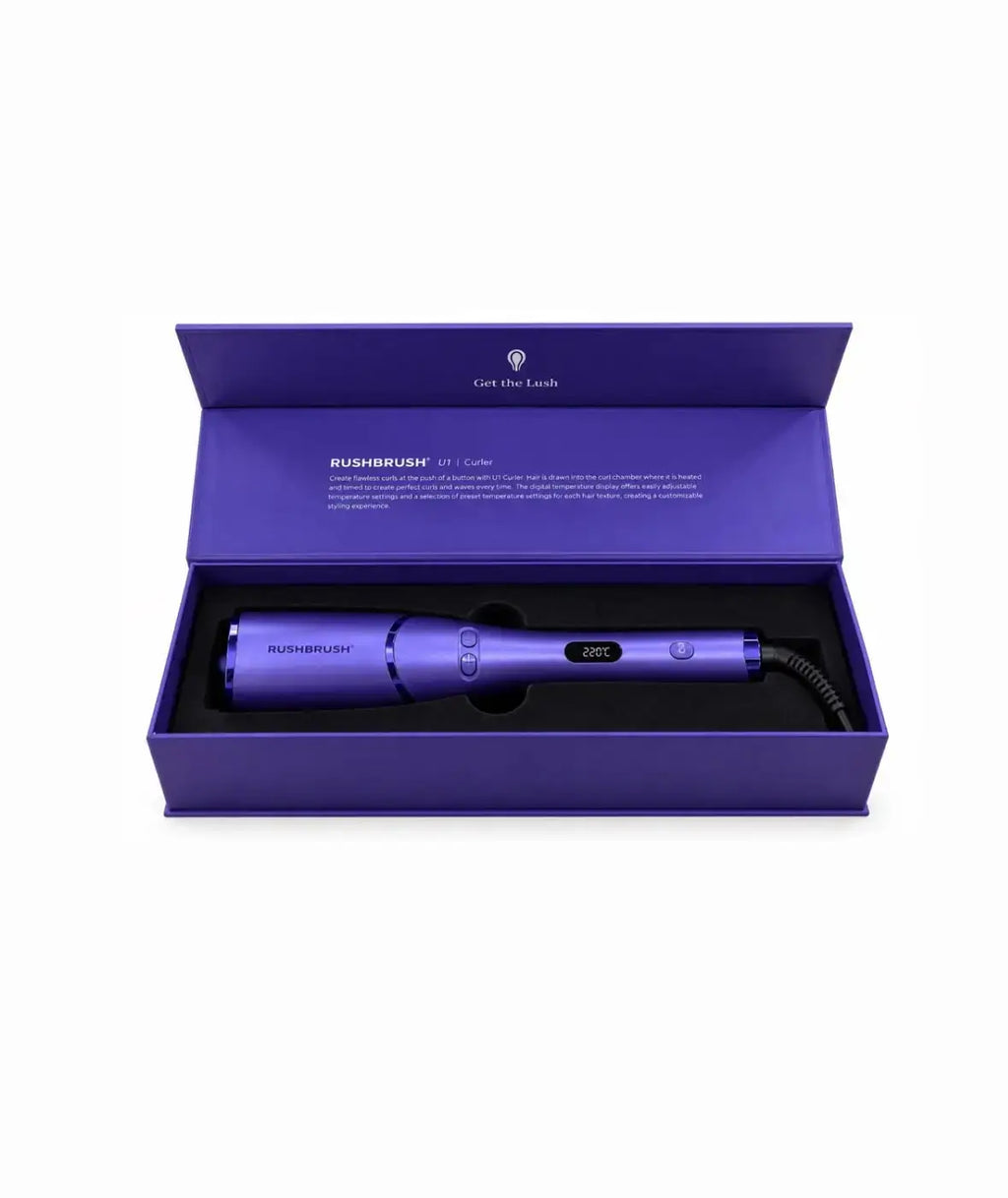 RUSHBRUSH U1 Automatic Hair Curler – Purple