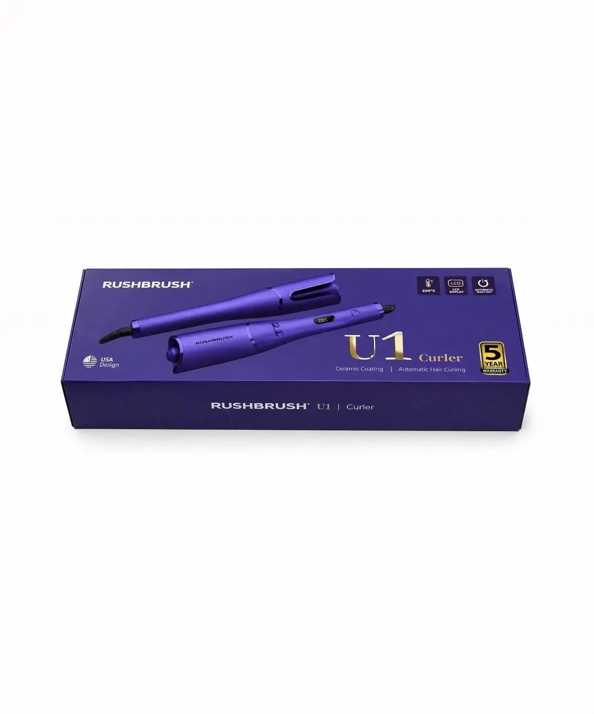 RUSHBRUSH U1 Automatic Hair Curler – Purple
