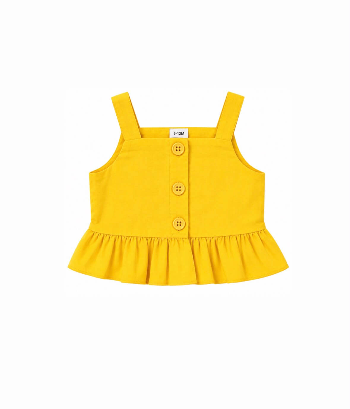 Baby Girl Yellow Ruffle Top & Floral Skirt Set with Headband