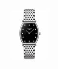 Longines La Grande Classique Women’s Swiss Quartz Watch – Black Dial & Diamond Markers – Stainless Steel