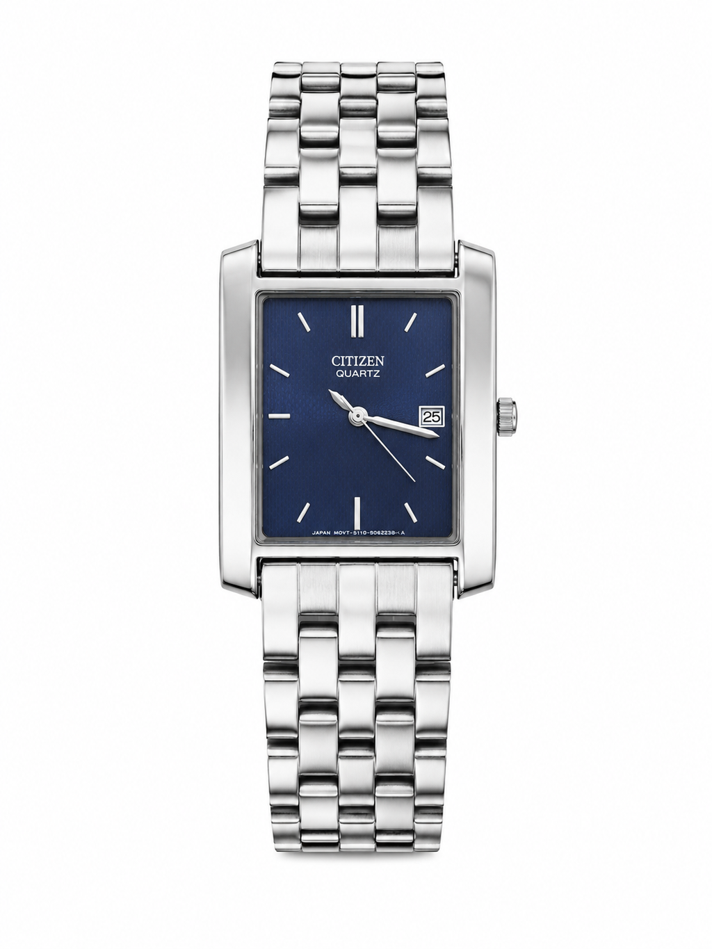 Citizen Quartz 1012-S071721 Vintage Rectangular Stainless Steel Watch – Blue Dial