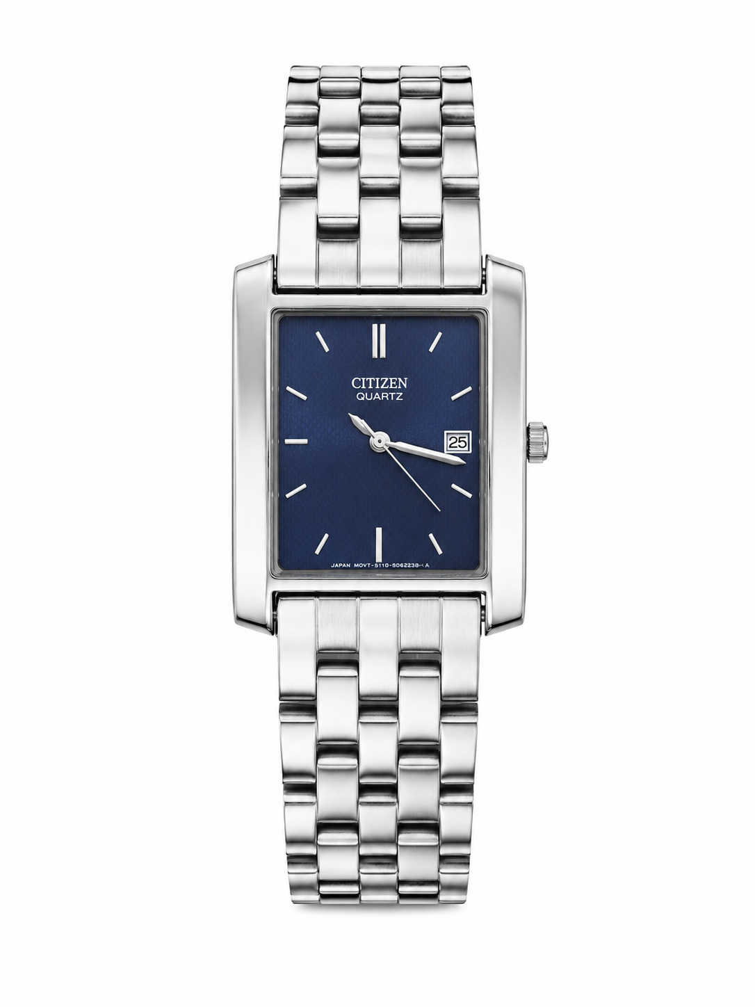 Citizen Quartz 1012-S071721 Vintage Rectangular Stainless Steel Watch – Blue Dial