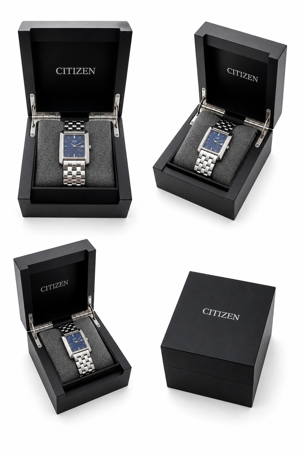Citizen Quartz 1012-S071721 Vintage Rectangular Stainless Steel Watch – Blue Dial